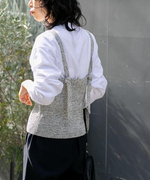 FORK&SPOON（フォークアンドスプーン）の「FORK&SPOON　ミックスヤーンニットビスチェ（ニット/セーター・レディース・ネイビー/ベージュ・1）」の5枚目の写真