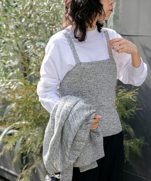 FORK&SPOON（フォークアンドスプーン）の「FORK&SPOON　ミックスヤーンニットビスチェ（ニット/セーター・レディース・ネイビー/ベージュ・1）」の7枚目の写真