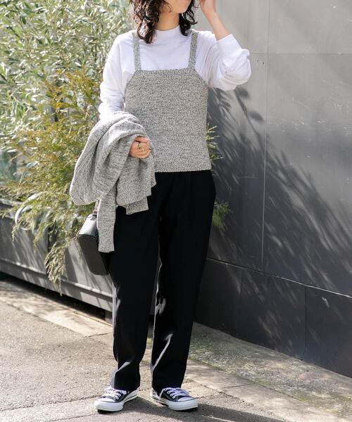 FORK&SPOON（フォークアンドスプーン）の「FORK&SPOON　ミックスヤーンニットビスチェ（ニット/セーター・レディース・ネイビー/ベージュ・1）」の8枚目の写真