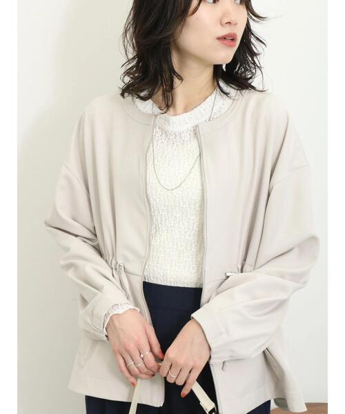 Samansa Mos2 blue（サマンサモスモスブルー）の「【イージーケア】ウエストドロストブルゾン（ブルゾン・レディース・イエロー/ライトベージュ/ブラック・F）」の2枚目の写真