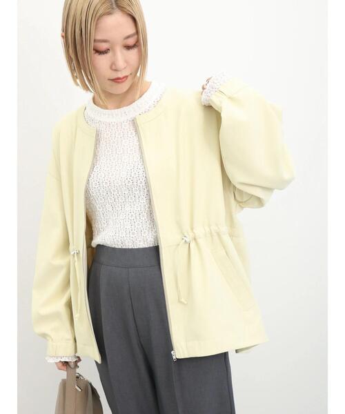 Samansa Mos2 blue（サマンサモスモスブルー）の「【イージーケア】ウエストドロストブルゾン（ブルゾン・レディース・イエロー/ライトベージュ/ブラック・F）」の21枚目の写真