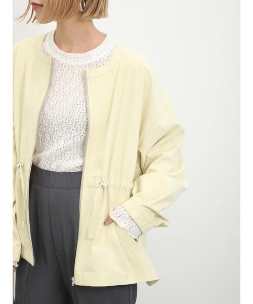 Samansa Mos2 blue（サマンサモスモスブルー）の「【イージーケア】ウエストドロストブルゾン（ブルゾン・レディース・イエロー/ライトベージュ/ブラック・F）」の22枚目の写真