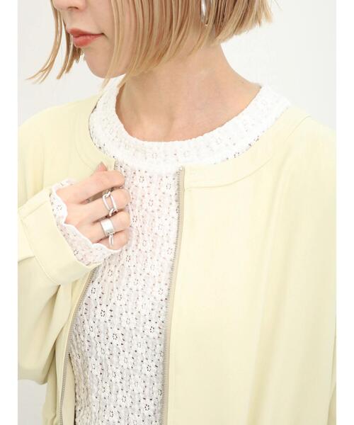 Samansa Mos2 blue（サマンサモスモスブルー）の「【イージーケア】ウエストドロストブルゾン（ブルゾン・レディース・イエロー/ライトベージュ/ブラック・F）」の17枚目の写真