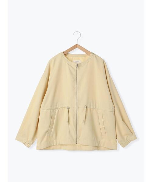 Samansa Mos2 blue（サマンサモスモスブルー）の「【イージーケア】ウエストドロストブルゾン（ブルゾン・レディース・イエロー/ライトベージュ/ブラック・F）」の4枚目の写真