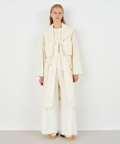 DES PRES（デ・プレ）の「ライトエクリュコーティング レイヤードコート（その他アウター・レディース・ホワイト・FREE）」の2枚目の写真