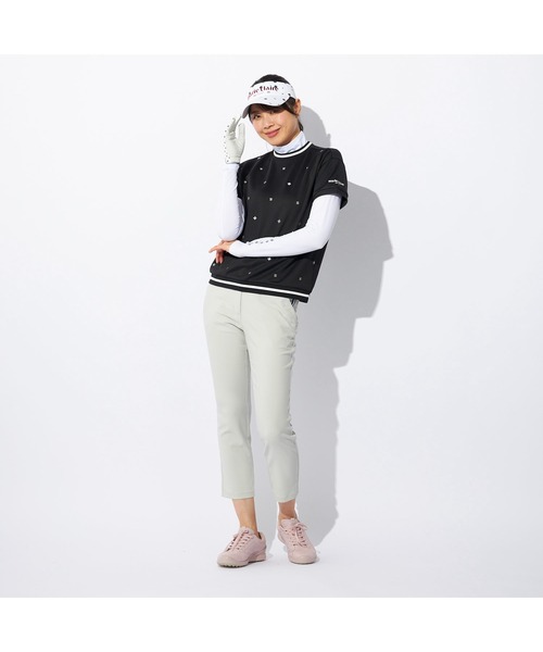 marie claire(マリ・クレール)の「marie claire GOLF/マリクレール ゴルフ ゴルフウェア ブランド ロゴ 刺繍 軽量 接触冷感 ダンボールニット 半袖 シャツ 長袖 インナーシャツ セット(Tシャツ/カットソー・レディース・ブラック/ホワイト・L/M/LL)」の20枚目の写真