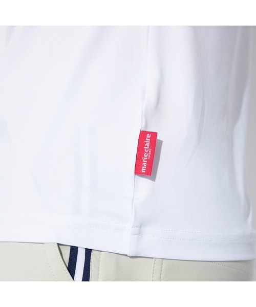 marie claire(マリ・クレール)の「marie claire GOLF/マリクレール ゴルフ ゴルフウェア ブランド ロゴ 刺繍 軽量 接触冷感 ダンボールニット 半袖 シャツ 長袖 インナーシャツ セット(Tシャツ/カットソー・レディース・ブラック/ホワイト・L/M/LL)」の7枚目の写真