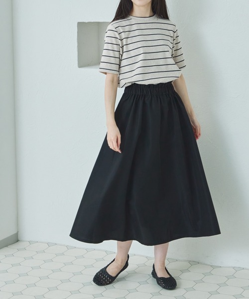 pairmanon（ペアマノン）の「【リンクコーデ】【ママサイズ】半袖 ウエスト切り替え ドッキングワンピース（ワンピース・レディース・ブラック系その他/ブラウン系その他/モカ・FREE）」の3枚目の写真