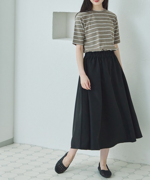 pairmanon（ペアマノン）の「【リンクコーデ】【ママサイズ】半袖 ウエスト切り替え ドッキングワンピース（ワンピース・レディース・ブラック系その他/ブラウン系その他/モカ・FREE）」の2枚目の写真