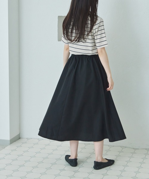 pairmanon（ペアマノン）の「【リンクコーデ】【ママサイズ】半袖 ウエスト切り替え ドッキングワンピース（ワンピース・レディース・ブラック系その他/ブラウン系その他/モカ・FREE）」の5枚目の写真