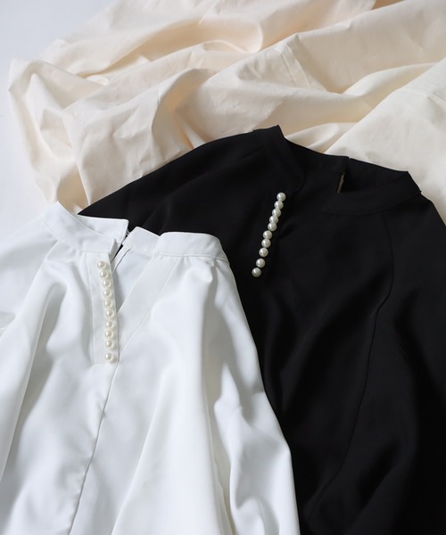 antiqua(アンティカ)の「パールデザイントップス(Tシャツ/カットソー・レディース・ホワイト/ブラック・R/P)」の17枚目の写真