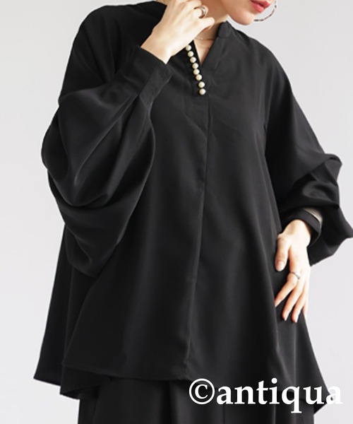 antiqua(アンティカ)の「パールデザイントップス(Tシャツ/カットソー・レディース・ホワイト/ブラック・R/P)」の12枚目の写真