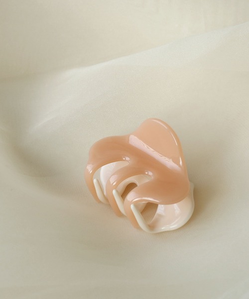 colleca la（コレカラ）の「バイカラーミニバンスクリップ（バレッタ/ヘアクリップ・レディース・イエロー/ブラック/ピンク・ﾌﾘ-）」の3枚目の写真