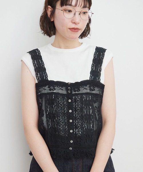 fig Ｌondon（フィグロンドン）の「Carol bustier（シャツ/ブラウス・レディース・ホワイト/ブラック・FREE）」の22枚目の写真