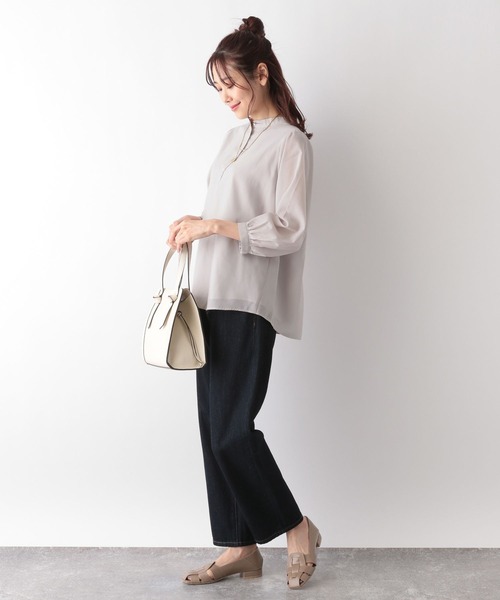 セール】2WAYスタンドブラウス7分袖/MATINEE LINE/106622（シャツ