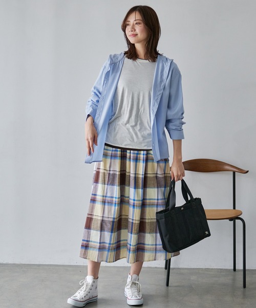 Arnold Palmer(アーノルドパーマー)の「マドラスチェック スカート(スカート・レディース・イエロー/ダークグリーン/ミント・L/M/S)」の7枚目の写真