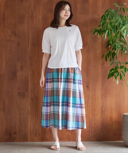 Arnold Palmer(アーノルドパーマー)の「マドラスチェック スカート(スカート・レディース・イエロー/ダークグリーン/ミント・L/M/S)」の5枚目の写真