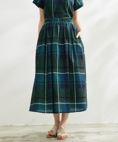 Arnold Palmer(アーノルドパーマー)の「マドラスチェック スカート(スカート・レディース・イエロー/ダークグリーン/ミント・L/M/S)」の13枚目の写真