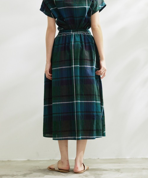 Arnold Palmer(アーノルドパーマー)の「マドラスチェック スカート(スカート・レディース・イエロー/ダークグリーン/ミント・L/M/S)」の15枚目の写真