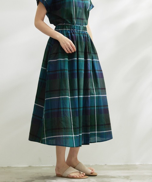 Arnold Palmer(アーノルドパーマー)の「マドラスチェック スカート(スカート・レディース・イエロー/ダークグリーン/ミント・L/M/S)」の14枚目の写真