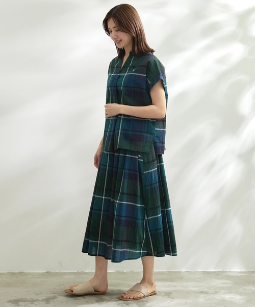Arnold Palmer(アーノルドパーマー)の「マドラスチェック スカート(スカート・レディース・イエロー/ダークグリーン/ミント・L/M/S)」の12枚目の写真