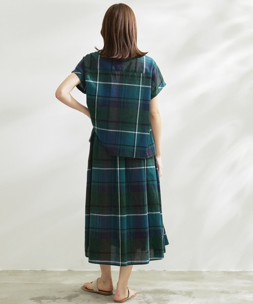 Arnold Palmer(アーノルドパーマー)の「マドラスチェック スカート(スカート・レディース・イエロー/ダークグリーン/ミント・L/M/S)」の10枚目の写真