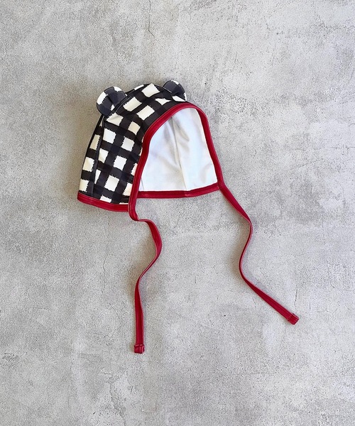 HOGAN RANCH WEAR（ホーガンランチウエア）の「【UVカット】mimiベビーキャップ（FREE）（スイムグッズ・キッズ・ブラック/レッド・FREE）」の2枚目の写真