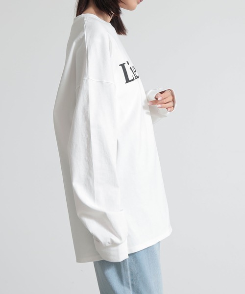 and it_(アンドイット)の「ロゴロングスリーブゆるカットソー(Tシャツ/カットソー・レディース・ホワイト×レッド/ホワイト×ブラック/ブラック・M)」の5枚目の写真