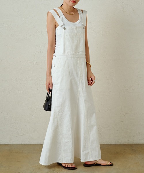 LOUNGEDRESS（ラウンジドレス）の「ジャンパースカート（サロペット/オーバーオール・レディース・オフホワイト/ベージュ・FREE）」の6枚目の写真