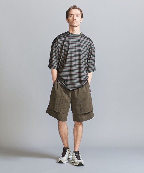 koti BEAUTY&YOUTH(コティ ビューティアンドユース)の「<koti BEAUTY&YOUTH> メリノ ボーダー クルーネック ショートスリーブ(Tシャツ/カットソー・メンズ・ダークグリーン/ダークグレー・L/S/M)」の3枚目の写真