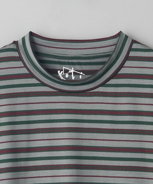 koti BEAUTY&YOUTH(コティ ビューティアンドユース)の「<koti BEAUTY&YOUTH> メリノ ボーダー クルーネック ショートスリーブ(Tシャツ/カットソー・メンズ・ダークグリーン/ダークグレー・L/S/M)」の9枚目の写真