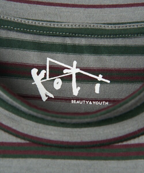 koti BEAUTY&YOUTH(コティ ビューティアンドユース)の「<koti BEAUTY&YOUTH> メリノ ボーダー クルーネック ショートスリーブ(Tシャツ/カットソー・メンズ・ダークグリーン/ダークグレー・L/S/M)」の13枚目の写真