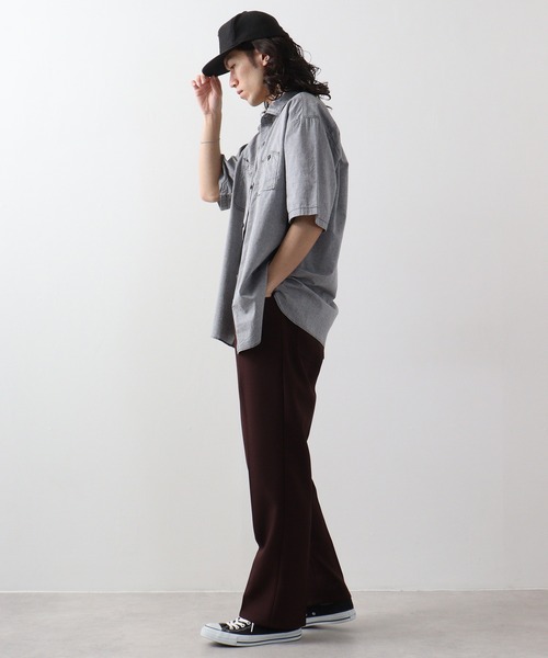 JEMORGAN（ジェーイーモーガン）の「JEMORGAN シャンブレー半袖ワークシャツ（シャツ/ブラウス・メンズ・ブラック/ネイビー・M/L）」の3枚目の写真