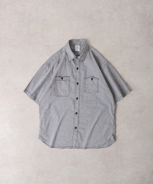 JEMORGAN（ジェーイーモーガン）の「JEMORGAN シャンブレー半袖ワークシャツ（シャツ/ブラウス・メンズ・ブラック/ネイビー・M/L）」の11枚目の写真