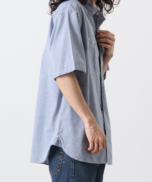 JEMORGAN（ジェーイーモーガン）の「JEMORGAN シャンブレー半袖ワークシャツ（シャツ/ブラウス・メンズ・ブラック/ネイビー・M/L）」の6枚目の写真