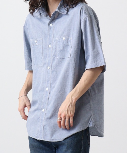 JEMORGAN（ジェーイーモーガン）の「JEMORGAN シャンブレー半袖ワークシャツ（シャツ/ブラウス・メンズ・ブラック/ネイビー・M/L）」の7枚目の写真