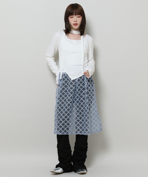 3.3 Field Trip （3.3フィールドトリップ）の「3.3 Field Trip／マフラーツキ長袖T 2117329（Tシャツ/カットソー・レディース・ホワイト/チャコール/ブルー・FREE）」の14枚目の写真