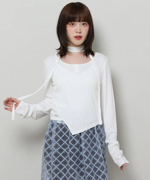 3.3 Field Trip （3.3フィールドトリップ）の「3.3 Field Trip／マフラーツキ長袖T 2117329（Tシャツ/カットソー・レディース・ホワイト/チャコール/ブルー・FREE）」の16枚目の写真