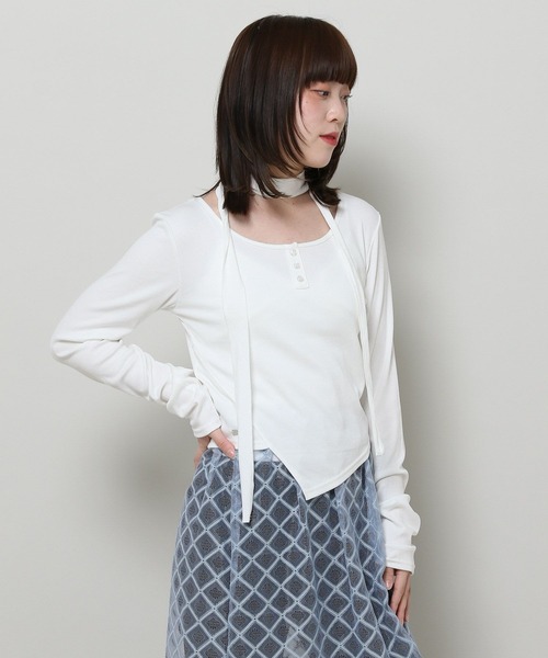 3.3 Field Trip （3.3フィールドトリップ）の「3.3 Field Trip／マフラーツキ長袖T 2117329（Tシャツ/カットソー・レディース・ホワイト/チャコール/ブルー・FREE）」の18枚目の写真