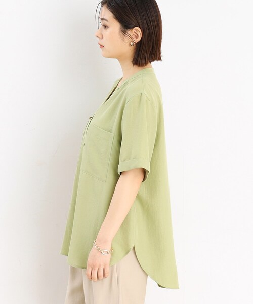 THE SHOP TK （ザ ショップ ティーケー ）の「◆【魅せる体型カバー服】Wポケット6分袖シャツ/洗える（シャツ/ブラウス・レディース・ライトグレー/オフホワイト/カーキ/ネイビー/サックスブルー/スミクロ/ベージュ・13/12）」の20枚目の写真