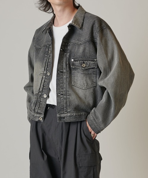 Lui's(ルイス)の「【平成エモ】TYPE 1st デニムジャケット(ブルゾン・メンズ・ブラック/ブルー・M/S)」の3枚目の写真