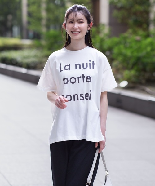 HusHusH（ハッシュアッシュ）の「【 UVカット 吸水速乾 】 HusHusH ハッシュアッシュ ビッグロゴTシャツ（Tシャツ/カットソー・レディース・ナチュラル/ホワイト/ブラック・M/L）」の7枚目の写真