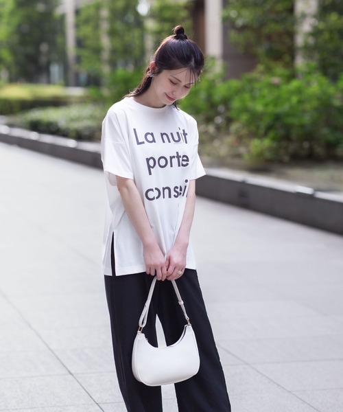 HusHusH（ハッシュアッシュ）の「【 UVカット 吸水速乾 】 HusHusH ハッシュアッシュ ビッグロゴTシャツ（Tシャツ/カットソー・レディース・ナチュラル/ホワイト/ブラック・M/L）」の8枚目の写真