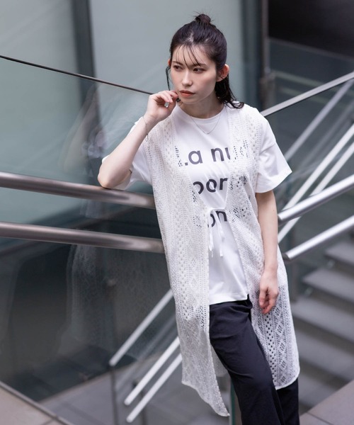 HusHusH（ハッシュアッシュ）の「【 UVカット 吸水速乾 】 HusHusH ハッシュアッシュ ビッグロゴTシャツ（Tシャツ/カットソー・レディース・ナチュラル/ホワイト/ブラック・M/L）」の14枚目の写真