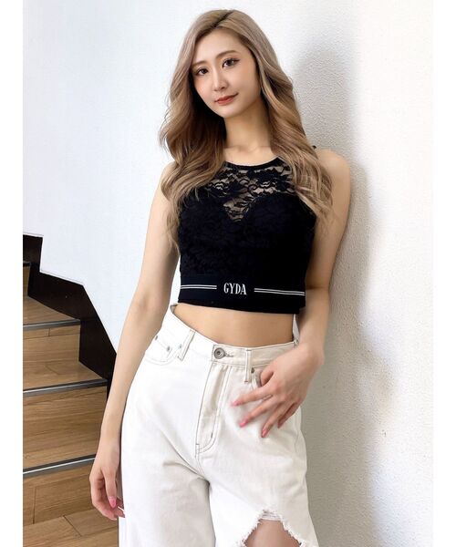 GYDA(ジェイダ)の「GYDAラインバンテージレーストップス(Tシャツ/カットソー・レディース・オフホワイト/ブラック・FREE)」の13枚目の写真