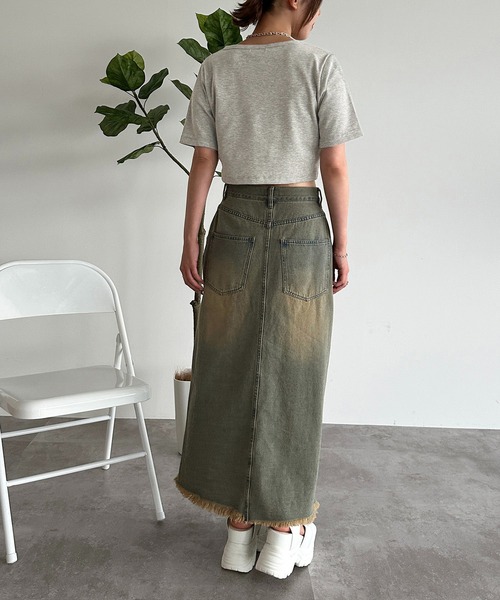 apres jour mignon（アプレジュールミニョン）の「丈アソートヘンリー半袖トップス【ZOZOTOWN限定アイテム】（Tシャツ/カットソー・レディース・ブルー/ナチュラル/杢グレー/ブラック系その他/レッド系その他/レッド/アイボリー/ブラック系その他2/グレー系その他/ブラック・フリー/X-LARGE）」の12枚目の写真