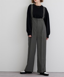 センタープレスダブルサロペットパンツ