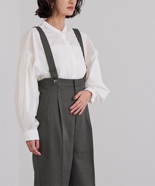 UR'S(ユアーズ)の「センタープレスダブルサロペットパンツ(その他パンツ・レディース・チャコール/ブラック/ストライプ・M/L/S)」の19枚目の写真