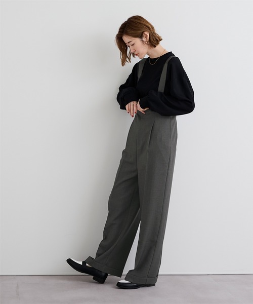 UR'S(ユアーズ)の「センタープレスダブルサロペットパンツ(その他パンツ・レディース・チャコール/ブラック/ストライプ・M/L/S)」の17枚目の写真