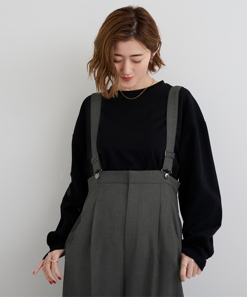 UR'S(ユアーズ)の「センタープレスダブルサロペットパンツ(その他パンツ・レディース・チャコール/ブラック/ストライプ・M/L/S)」の16枚目の写真